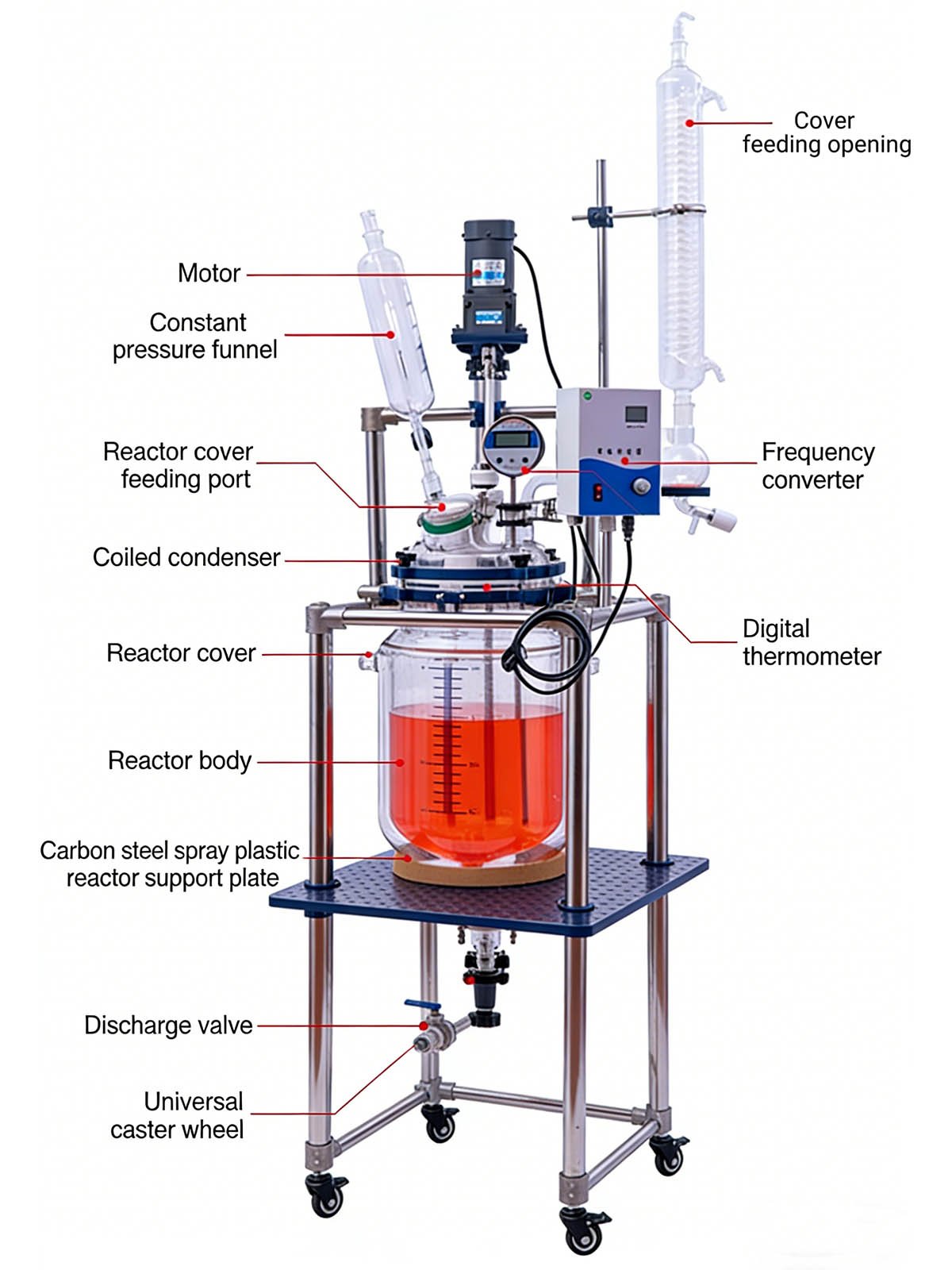 Double-walled glass reactor